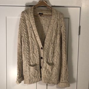 Cream Aran style knit cardigan